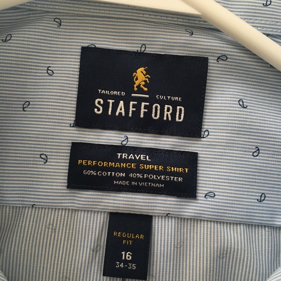 NWT stafford buttonup shirts men printed paisley - Picture 5 of 7